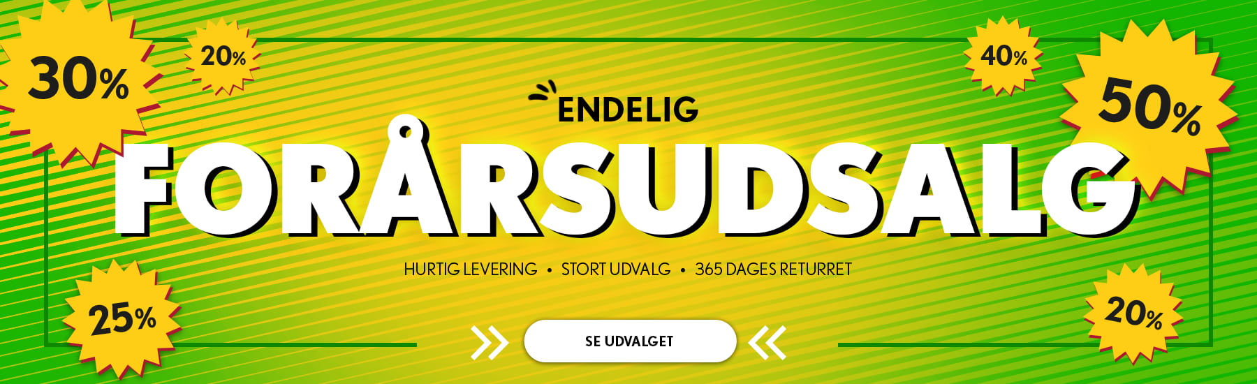Forårsudsalg med rabatter op til 50 % – hurtig levering, 10 års garanti og 365 dages åbent køb.
