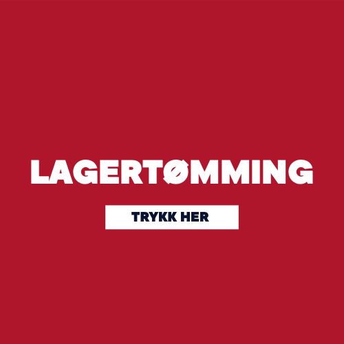 banner med lagertømming i rødt og fine farger
