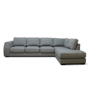 Sofa med sjeselong i gråmix