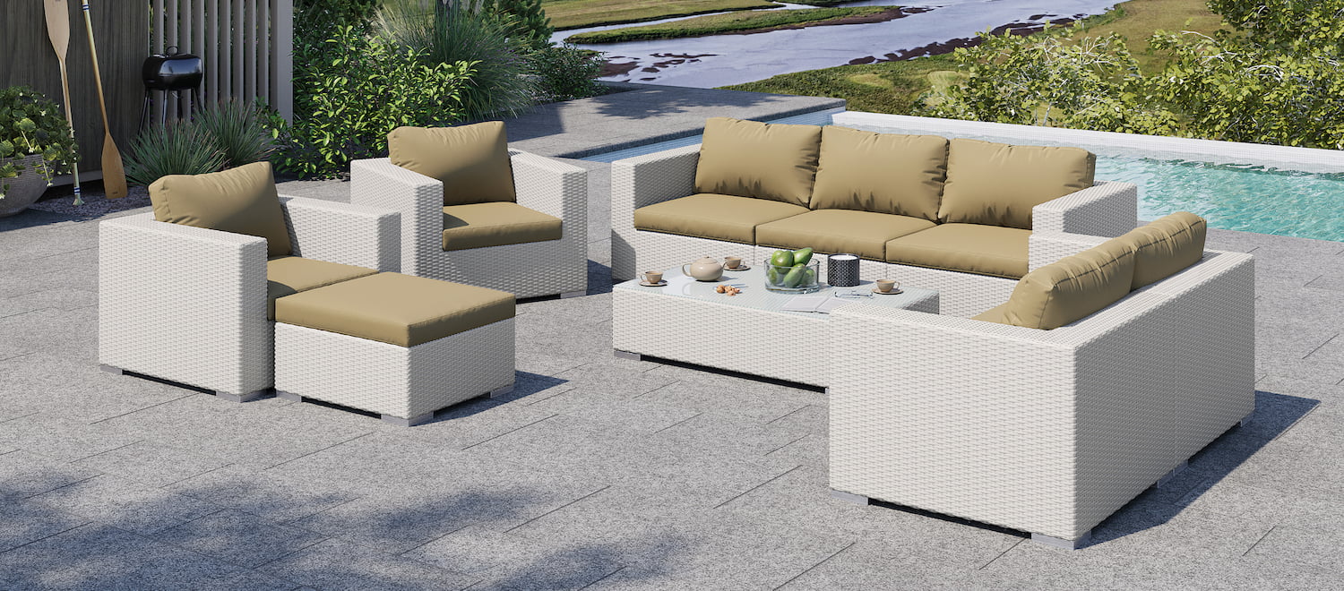 Moonlight Lounge sofagruppe i hvit rotting